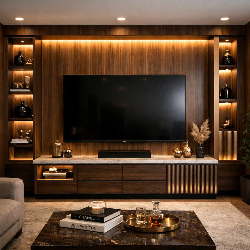 TV unit and wall panel design in Gurgaon