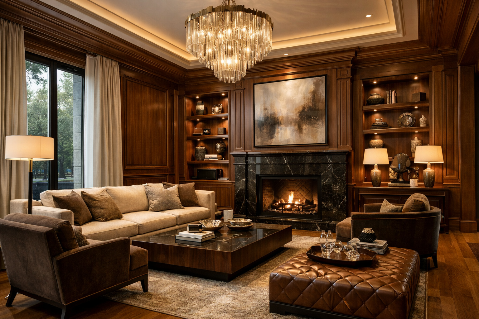 Villa wooden interior in Gurgaon
